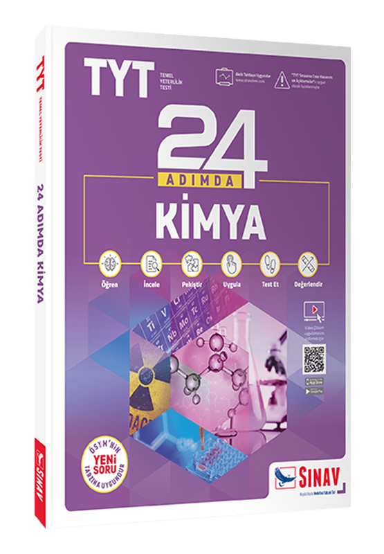 Sınav Yayınları 2022 TYT Kimya 24 Adımda Konu Anlatımlı Soru Bankası